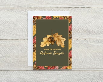 Autumn Fall Blank Cards, Watercolor Fall Greeting Cards, Thanksgiving Card, Thank You Card, Birthday Card