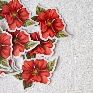 Red Rose, Clear Sticker, Vinyl Die Cut Decal Sticker, Laptop, Tumbler, Cup, Water Bottle, Tablet, Car