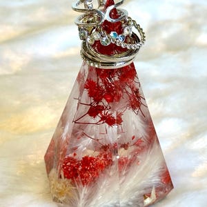 Custom Resin Ring Holder with Real Preserved Flowers | Handmade Jewelry Display Cone