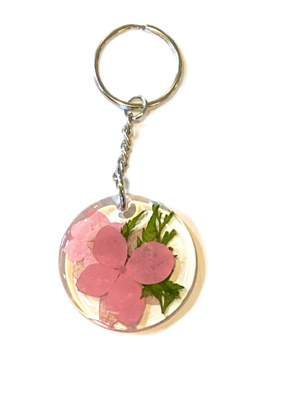 Pressed Flower Keychain Dried Flower Keychain Custom Etsy