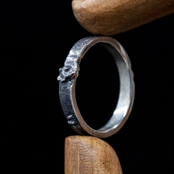 Reticulated Surface Silver Ring Etsy