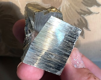 1.7" Pyrite Cube Crystal Cluster, Raw Mineral Specimen from Peru