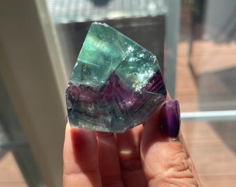 2.0" Polished Rainbow Fluorite Freeform Crystal, Display Piece