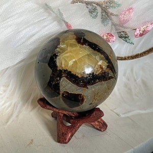 SEPTARIAN Dragon Stone Sphere 63mm from Madagascar/Crystal Sphere/Crystal Ball/Polished Sphere/Gift Idea/Gemstone Sphere/Display Piece