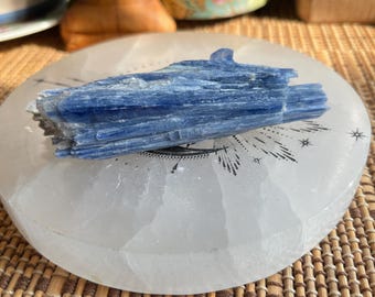 Blue Raw Kyanite with Quartz from Brazil/Mineral Specimen/Mineral Cluster/Crystal Specimen/Gemmy Kyanite/Gift Idea/Mineral Display Piece