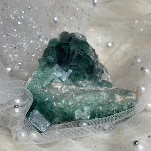 Green Fluorite Cubic Crystal Cluster 1 lb. from Madagascar/Cubic Fluorite/Display Piece/Mineral Fluorite/Gift Idea/Green Mineral Specimen
