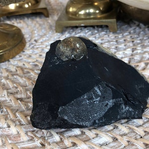 3.7&quot; PYRITE BALL Nodule Crystal in Matrix Rock from Morocco/Mineral Specimen/Pyrite Mineral Specimen/Mineral Collector/Gift Idea/Fools Gold