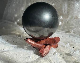 Shungite Sphere Ball from Karelia, Russia, Polished Crystal Gemstone Ball