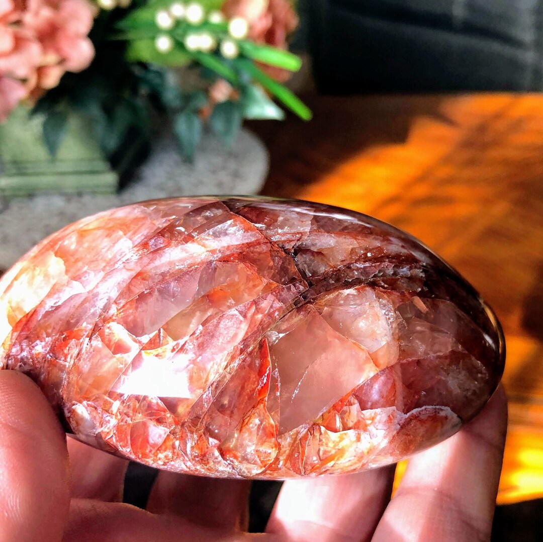 Red Fire Quartz Hematoid Power Stone XXL Over 1lbs/large Palm Etsy