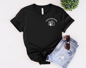 Minimalistisk kamerafotograf namn t-shirt