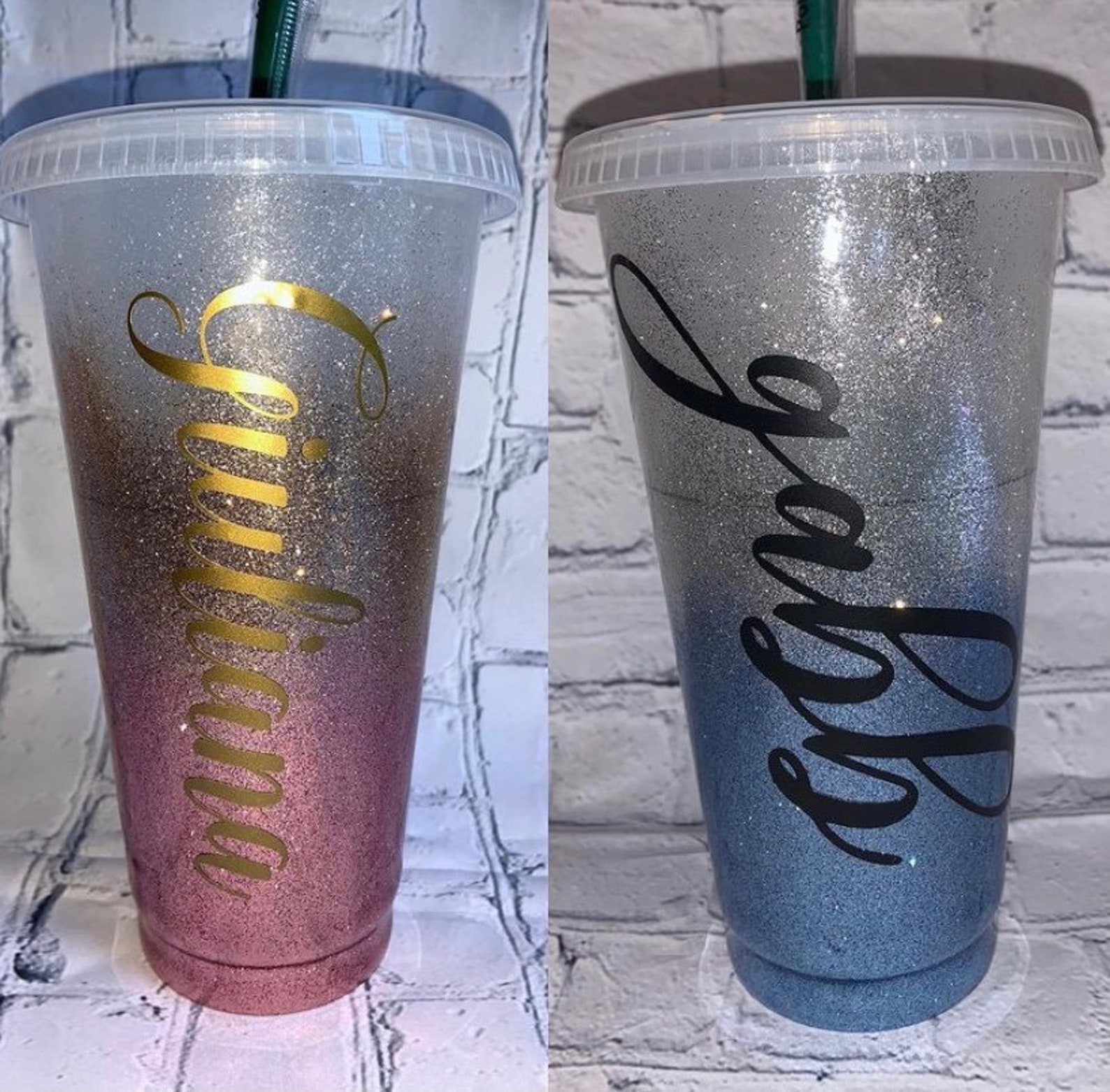 Ombre Glitter Starbucks Cup Customizable Etsy