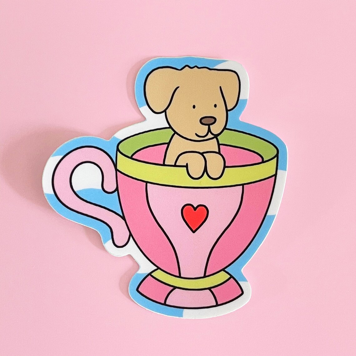 Pup in a Cup Sticker | Etsy
