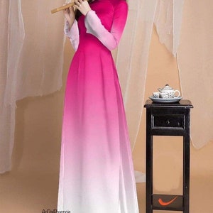 Women Ao Dai - Ombré Silk Ao Dai