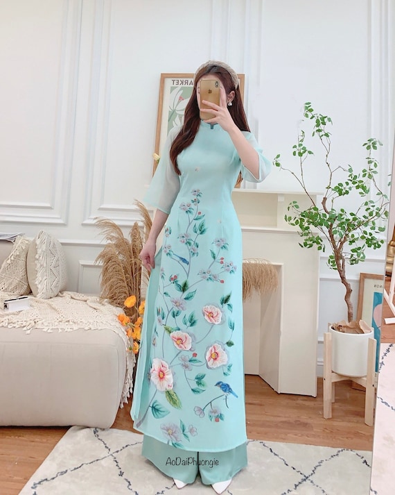 blue ao dai