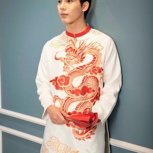 Men Ao Dai - Red, Blue or White Styles
