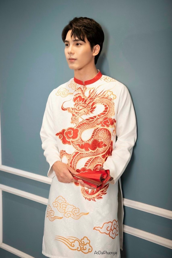 Men Ao Dai Red, Blue or White Styles 