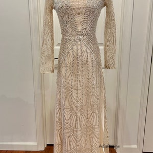 Women Ao Dai - Special Occassion - Beige or Light Pink in size XS/S