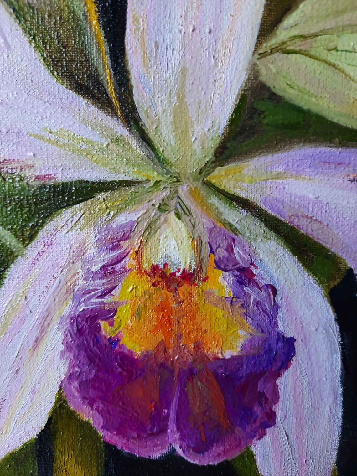 Orchid oil painting Small oil orchid painting Small orchid Etsy