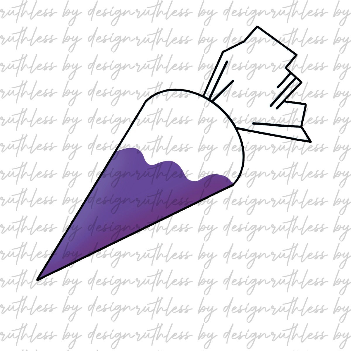 Purple Piping Bag Vector Image SVG PNG | Etsy