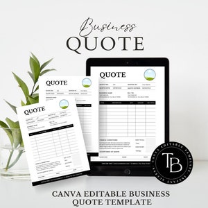 Canva Editable Business Quote Template: Job Estimate Form (8.5x11 inches)