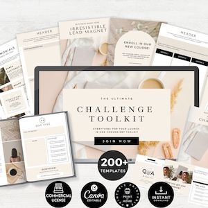 Course Creator Canva Template: Ecourse Bundle with Workbook (PDF)