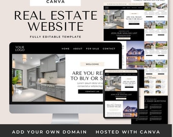 Luxury Real Estate Website Template: Canva Editable Design