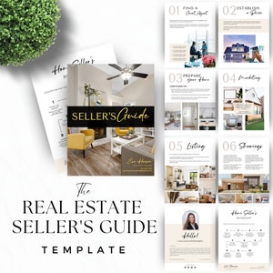 Home Sellers Guide Real Estate, Real Estate Buyer And Seller Guide, Realtor Packet Template, Seller Packet, Real Estate Marketing, Canva