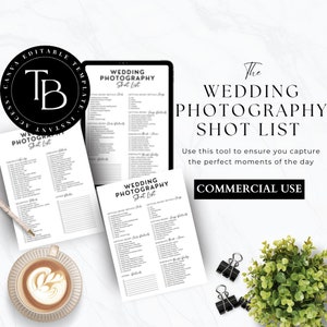 Wedding Photography Shot List: Editable Canva Template (Digital Download)