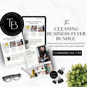 Dépliant commercial d'une entreprise de nettoyage, Modèle canevas, Flyer de nettoyage commercial, Liste de prix d'une entreprise de nettoyage, Nettoyage de maison, Petite entreprise