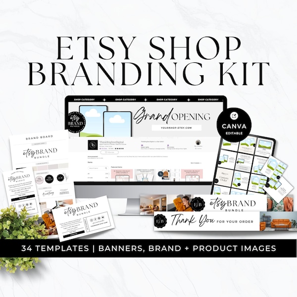 Etsy Shop Kit, Banner Kit, Etsy Shop Branding Kit, Etsy Store Listing Vorlagen, Etsy Banner Vorlagen Canva, Shop Banner, Etsy Banner