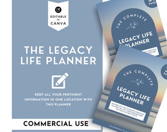 Funeral Planner Template, Celebration of Life Checklist, COMMERCIAL USE, End of Life Emergency Binder, What If?, Last Wishes, Canva Church