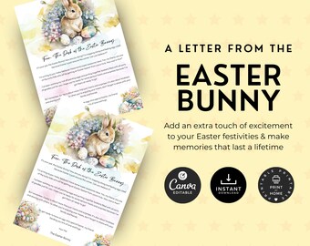 Easter Bunny Letter | Kids Easter Letter | From The Desk Of The Easter Bunny | Kids Easter Morning Surprise | Printable Easter Letter
