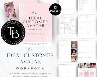 Customer Avatar, Ideal Target Audience Workbook, Customer Profile Avatar Worksheet, COMMERCIAL USE, Customer Persona, Target Market Planner