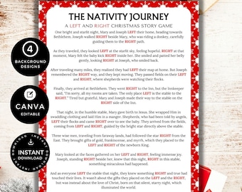 Left Right Nativity Story Game: Christmas Bible Activity (Printable)