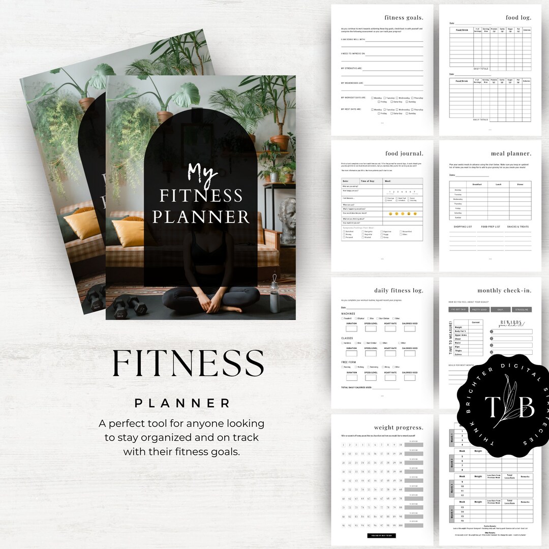 Workout Planner Book, Workout Tracker Printable Log, Fitness Planner