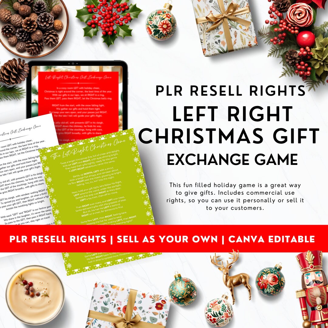 Right Left Christmas Gift Exchange Story, Left Right Game, Pass the Gift, Pass the Present Prize 