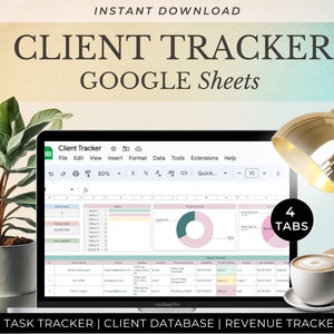 Google Sheets Client Tracker Template, Business Tracker Spreadsheet, Sales Lead, CRM Dashboard, Client Management Planner, Small Business