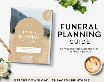 Funeral Planner, Celebration of Life Planner Checklist, Canva Editable Planner, Memorial Service Template, Order of Service Program, Canva