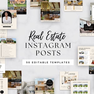 Just Listed Instagram Post, Real Estate, Open House, Real Estate Social Media, Listing Updates Instagram Posts, Canva Editable Templates,