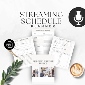 Planejador de Cronograma de Streaming: Organizador de Streaming de 3 Páginas (Download em PDF)