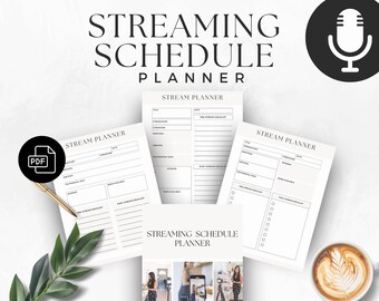 Streaming Schedule Planner: 3-Page Streamer Organizer (PDF Download)
