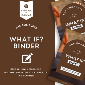 End of Life Planner: What If Binder, Last Wishes (Canva Edit)