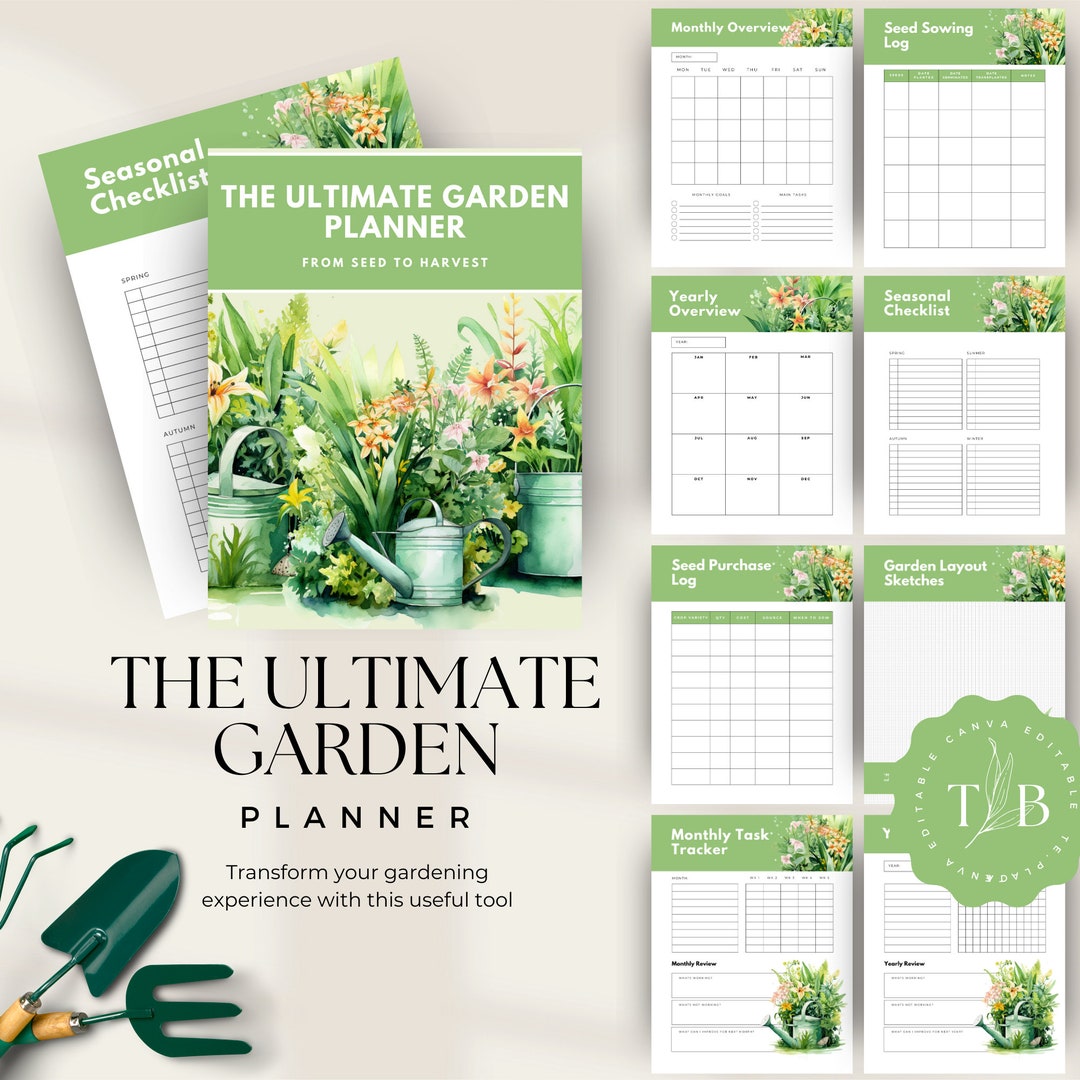 Canva Garden Planner, Gardening Logbook, Plant Organizer, Horticulture Journal Printable ...