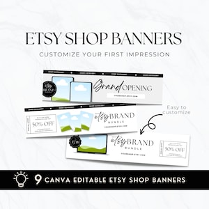 Etsy Shop Banner Mockup, Etsy Banner Templates, Etsy Store Branding, Banner Kit, Etsy Branding Kit, Etsy Seller Success, Big Banner, Canva