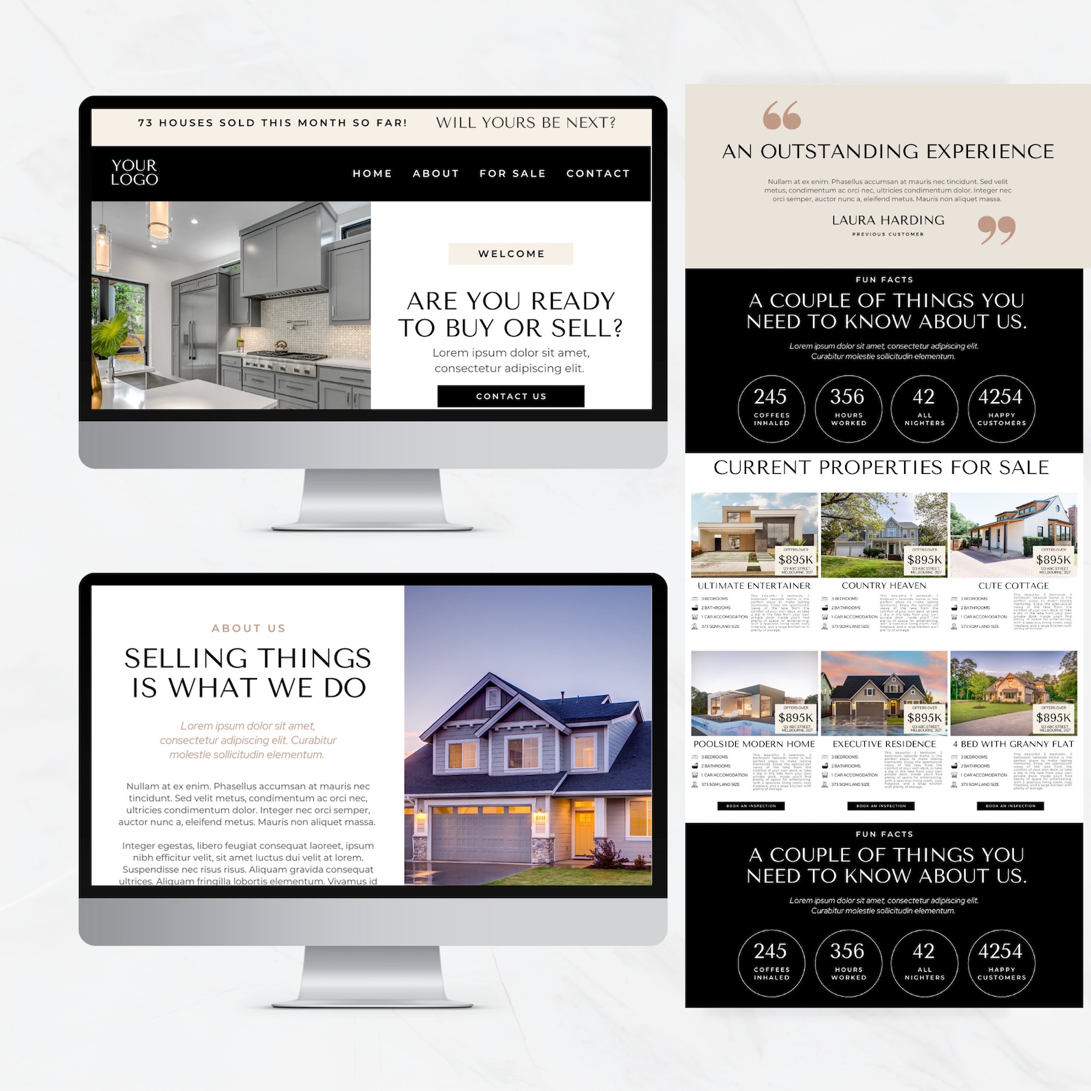 Real Estate Agent site Template Canva, Luxury Real Estate site