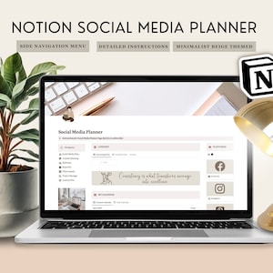 YouTube Planner Notion, Content Creator Template, Content Calendar Notion, Instagram Tiktok Youtube Notion Planner, Social Media Planner