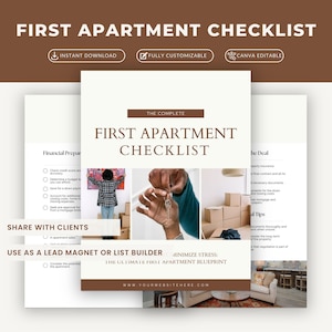 First Apartment Checklist Planner, New Home Checklist, Instant Download, First House Checklist Printable, First Apartment, New Home Planner