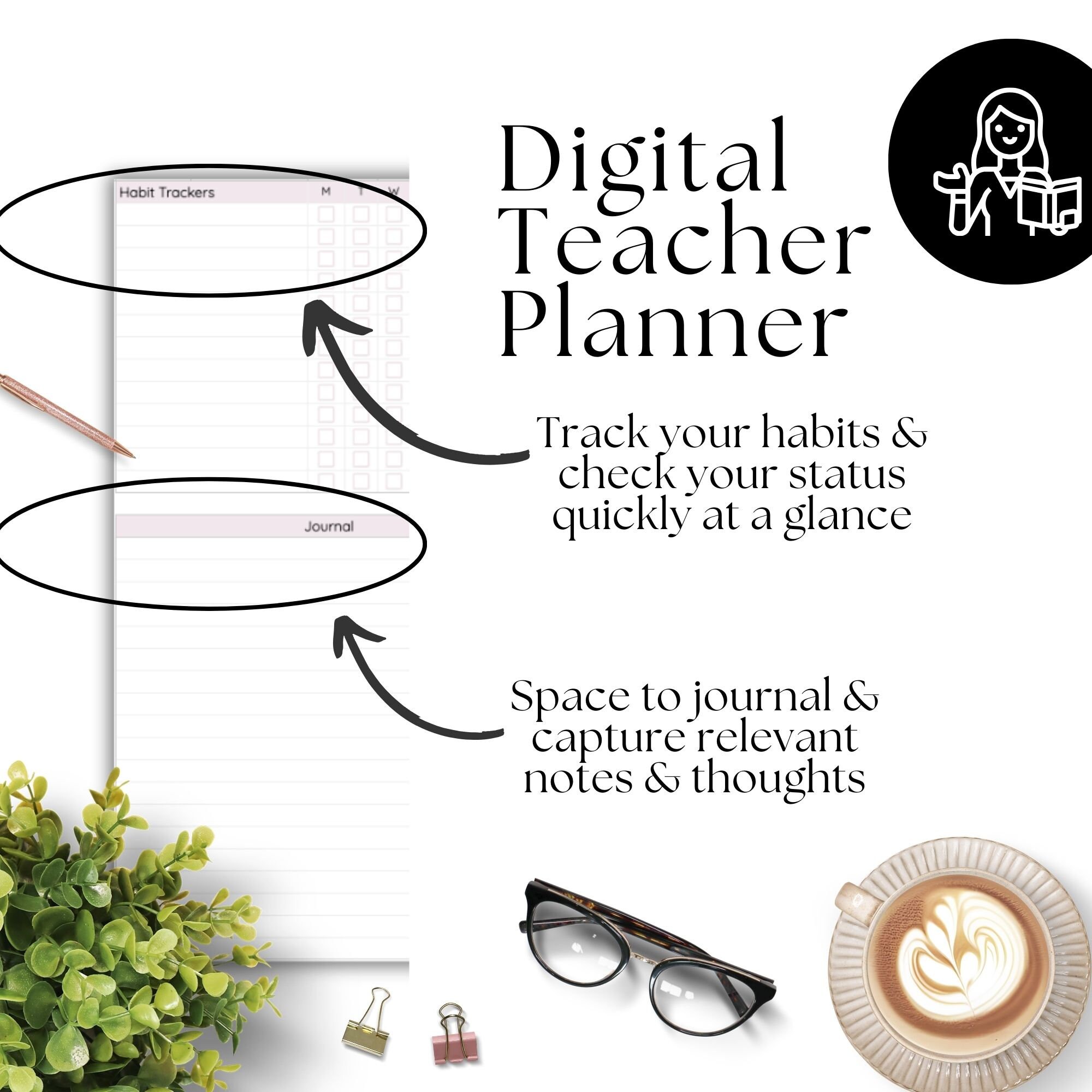 Digital Teacher Planner Google Sheets Lesson Planner & - Etsy
