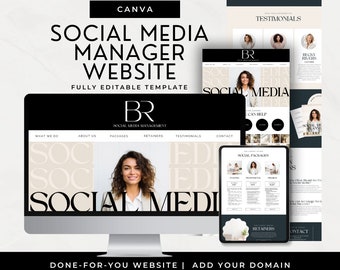 Canva-webbmall: Portfolio för sociala medier-hanterare (digital nedladdning)