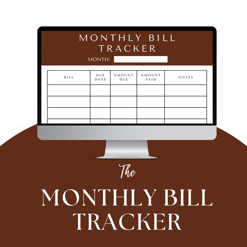 Monthly Bill Tracker Printable Bill Payment Tracker Budget Etsy